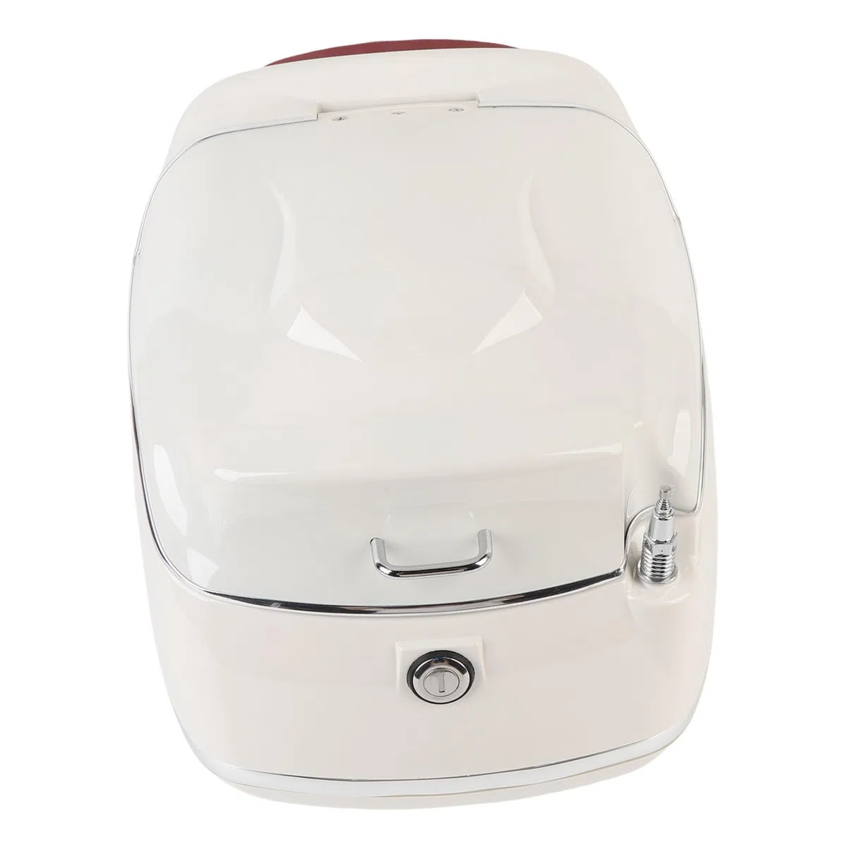 38L Motorrad-Topbox, Wasserdichter Aufbewahrungskoffer für Helme, Universelle Passform, Langlebiges ABS (White)