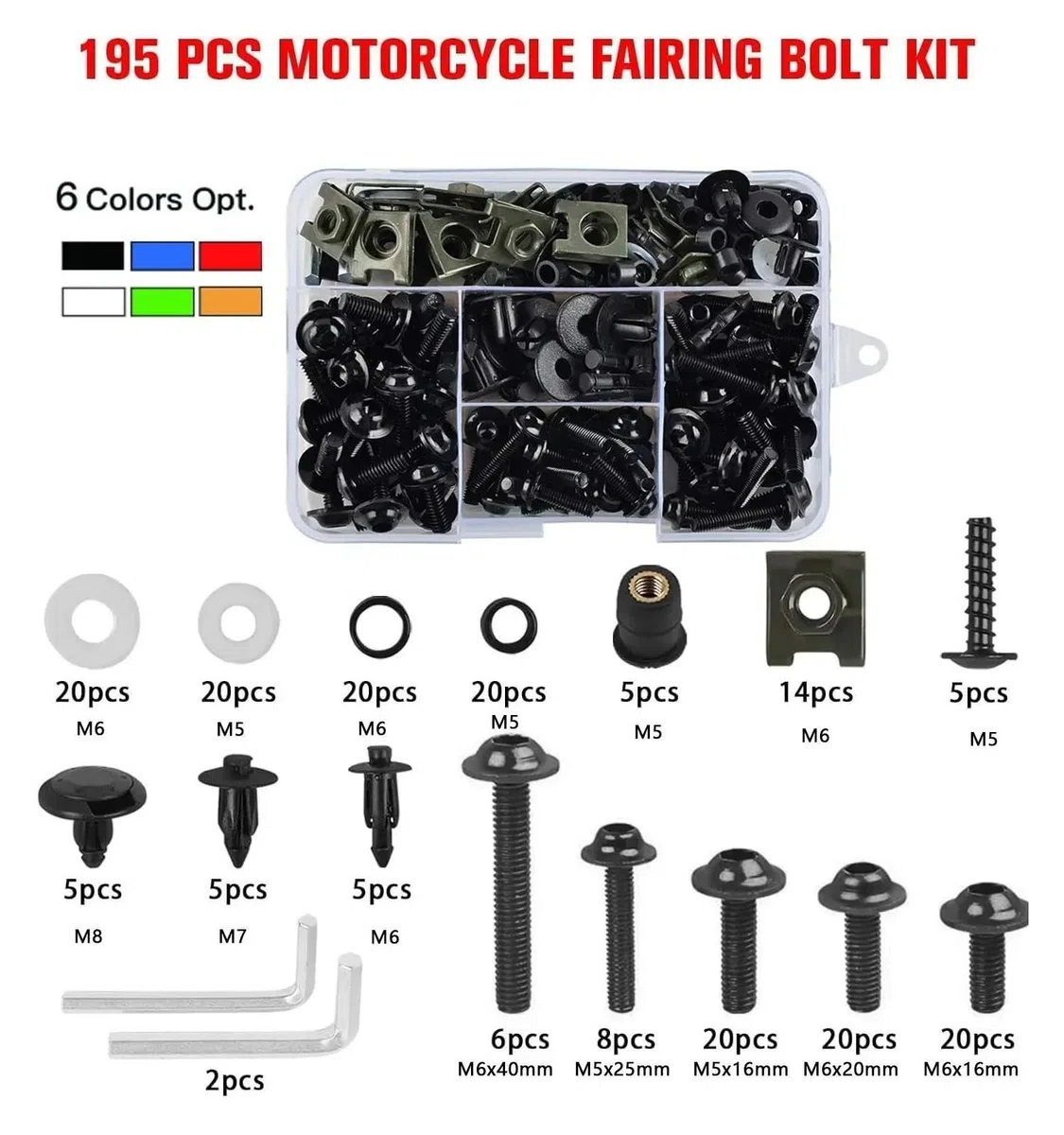 Karosserie-Schrauben- und Mutternsatz FÜR CB600F CB600 HORNET CB 650 650F 650R 750f 900F 919(Silver)