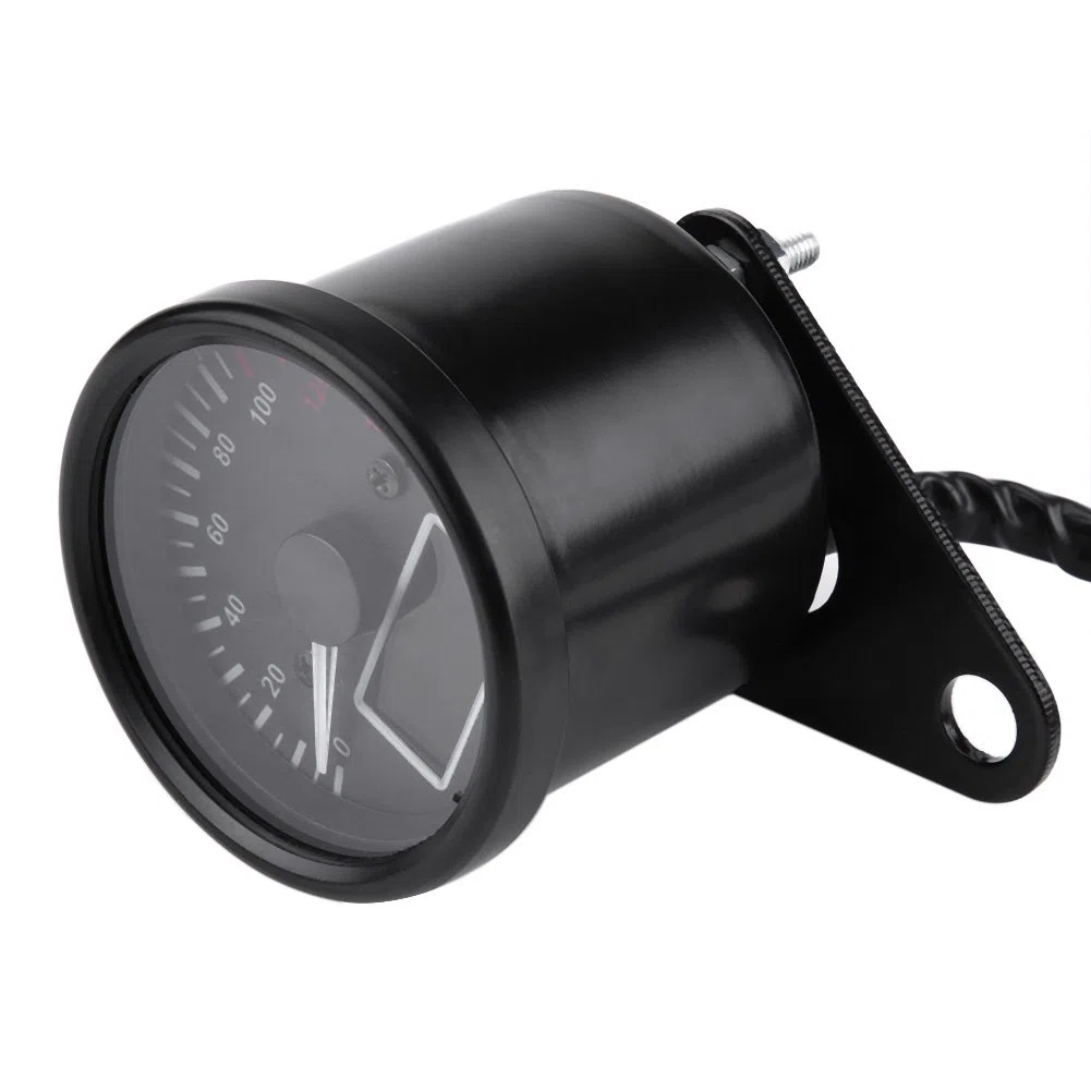 Qiilu Universal Tacho Motorrad, Universale 0~160 KM/H Moto Digitale LED LCD Tachimetro Tachimetro Velocità Calibro Retro Nero
