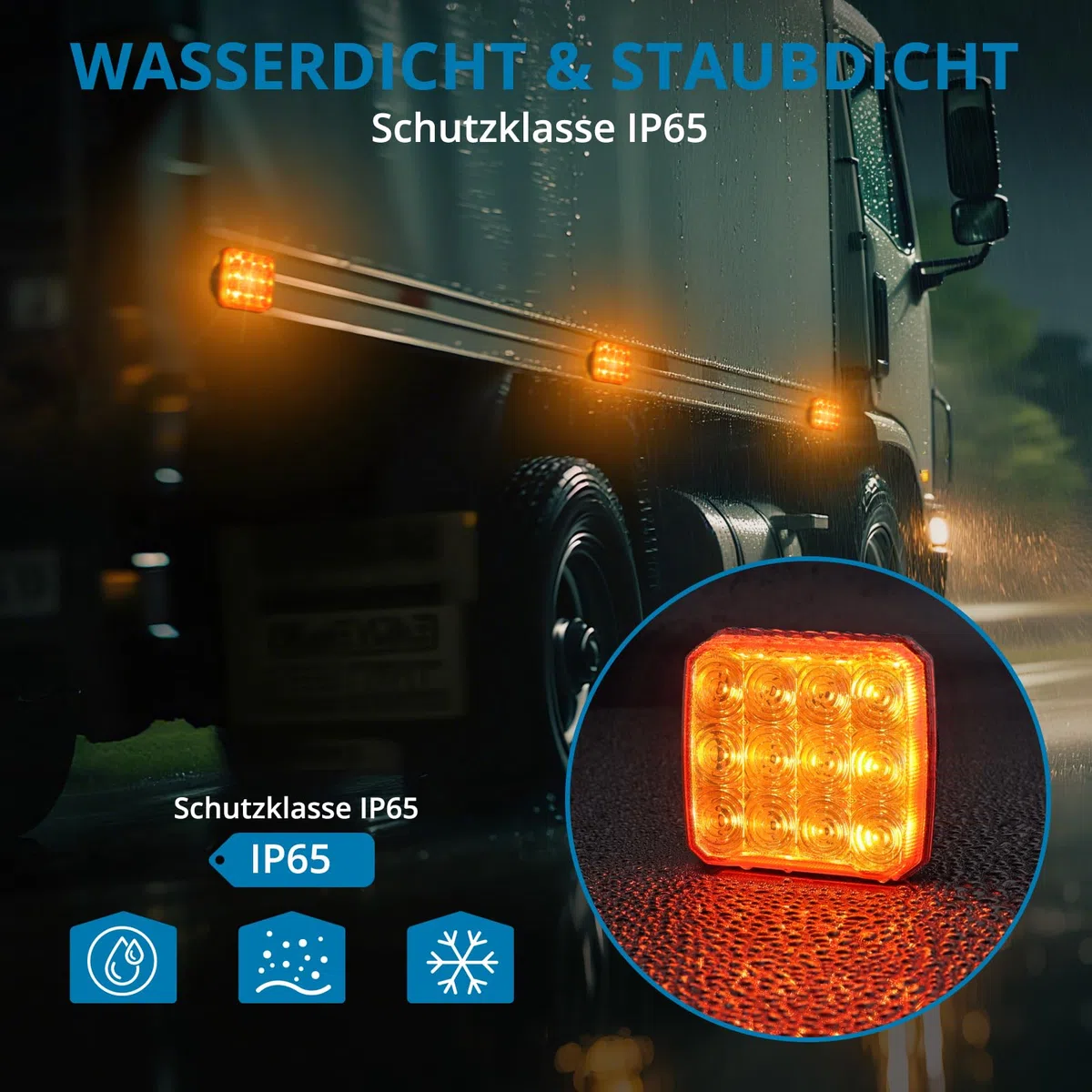 AUTOUTLET 2 Stück Warnleuchten Wiederaufladbar, Kabellose LED Magnetische Warnlicht mit 2000mAh Akku & 18 Blinkmodi, IP65 Wasserdicht Blinklichter E9 & E57 Mark, Warnung Beacon Notfall Lichter