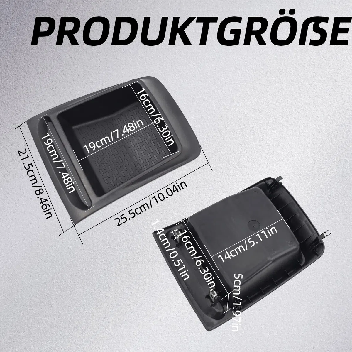 Auto-Armaturenbrett-Aufbewahrungsbox, passend für Fiat Ducato, Peugeot Boxer, Citroen Relay (2014+), schwarzes ABS-Material, rutschfestes Design 6472115AG，735699812