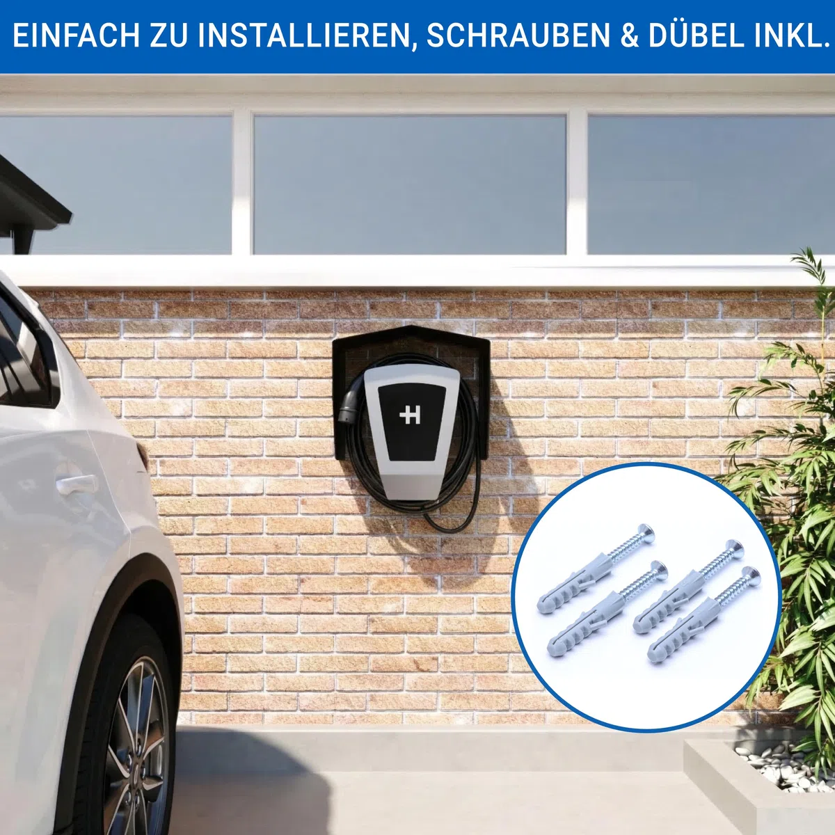 Wallbox Wetterschutz aus rostfreiem Stahl • Schutzdach Wallbox Abdeckung • Wetterschutzdach Regenschutz Überdachung für EV Ladestation
