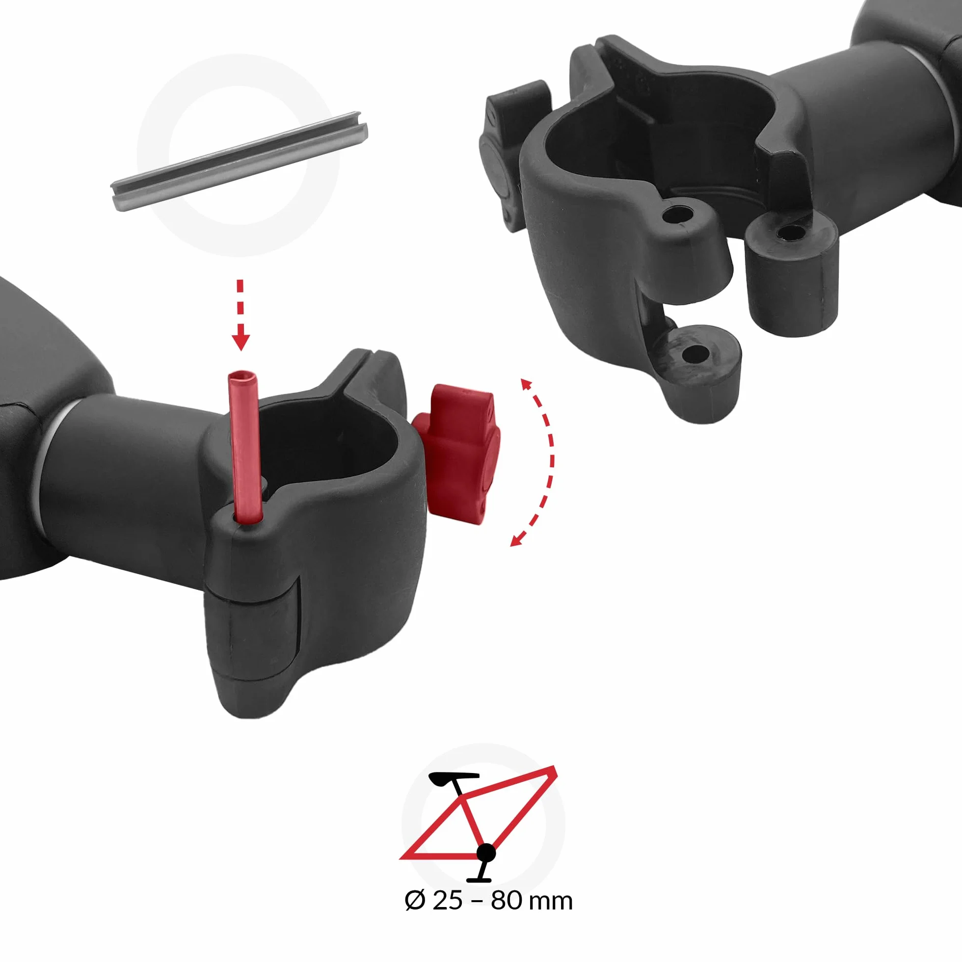 Atera 022630 Ersatzteil Abstandshalter für Atera Heck-Träger - Aluminium, Haltearm für 1. Fahrrad, Rahmenhalter, Länge 13,2 cm