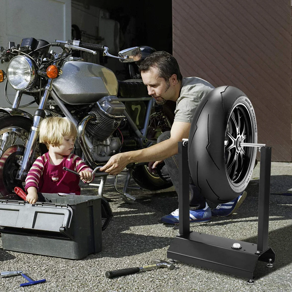 COSTWAY Auswuchtgerät für Motorradräder, Auswuchtbock Motorradreifen Felgenauswuchtmaschine, Radauswuchtmaschine mit verstellbaren Kegeln, Wuchtgerät Wuchtbock Felgen, 40,5 x 22 x 51 cm