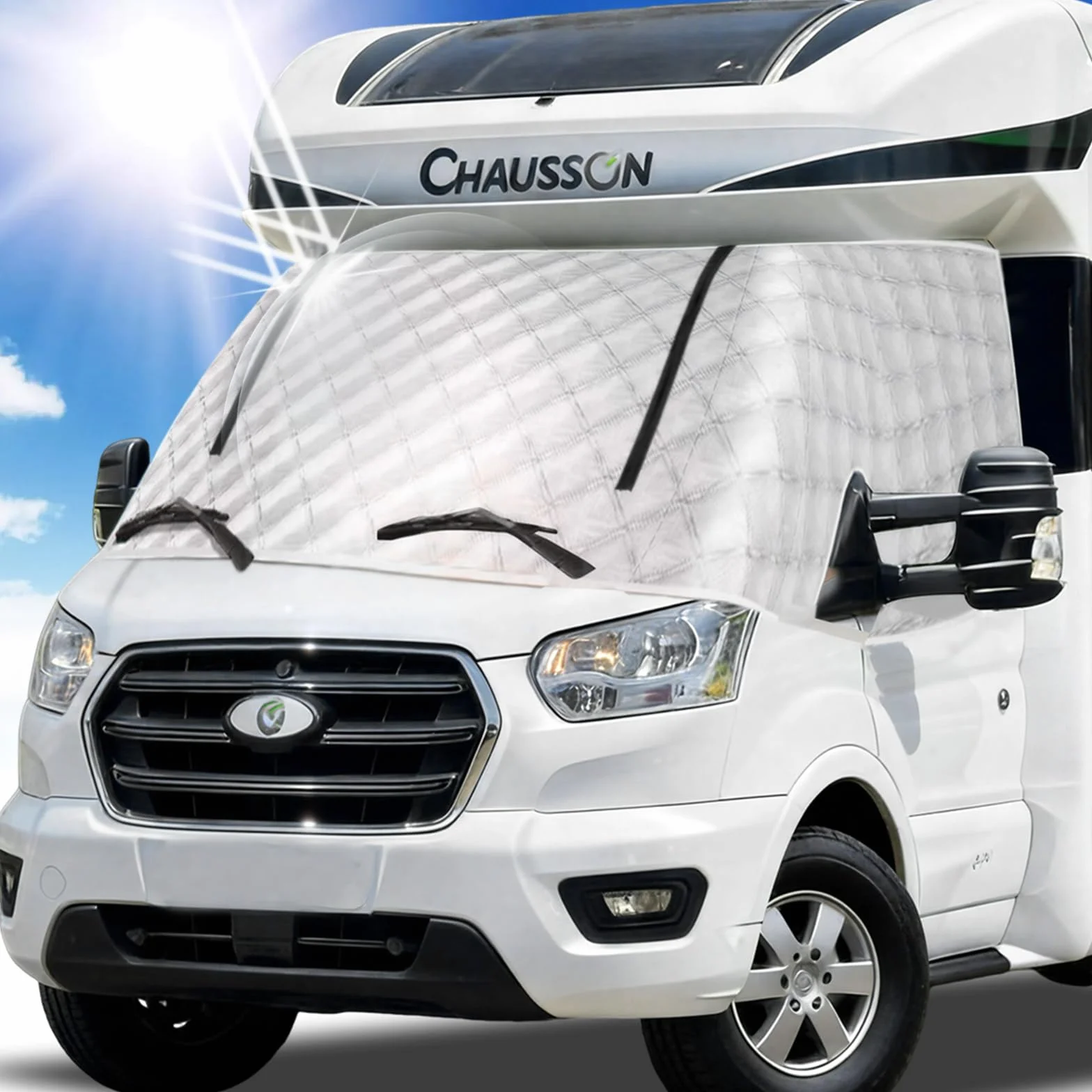 Thermische Fenstermatte Silber Thermische Abdeckung für Ford Transit 2015-2025 MK8 & MK9 Außendisolationsmatte Wohnmobil Sonnenschutz frontscheibenabdeckung Ford Transit thermomatte wohnmobil
