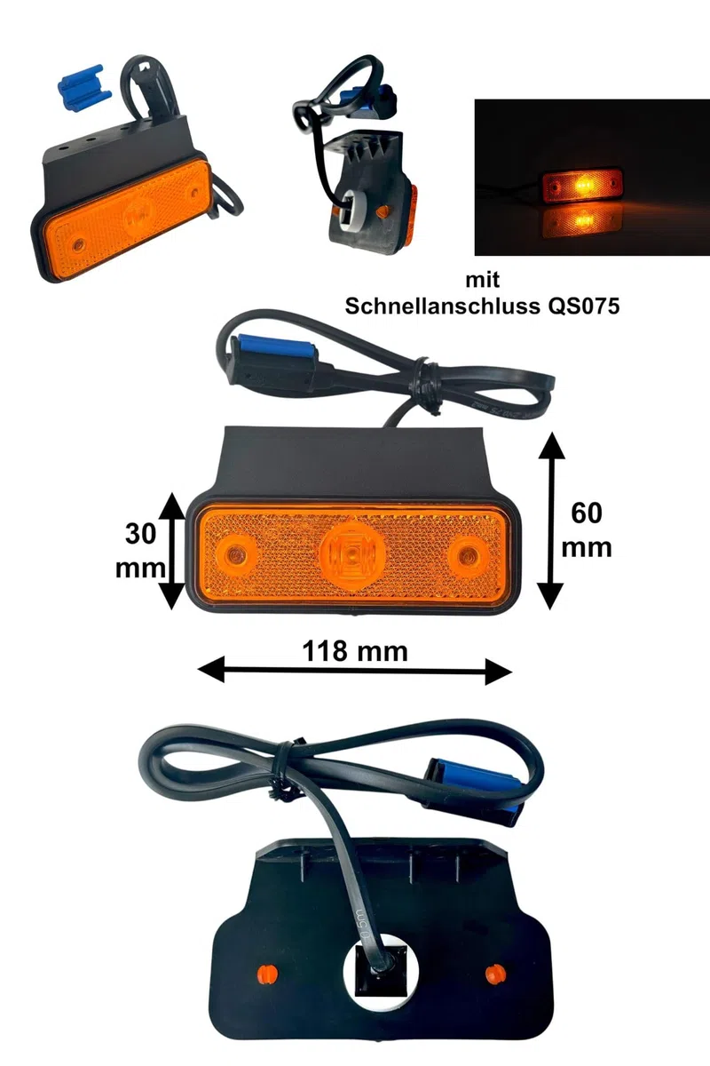 Anhänger Beleuchtungsset 13-polig mit Rückleuchten, Kennzeichenbeleuchtung und Umrissleuchten, Bajonett Kabel 5–9 m für Trailer Wohnwagen LKW (Kabel 7m/5,3m)