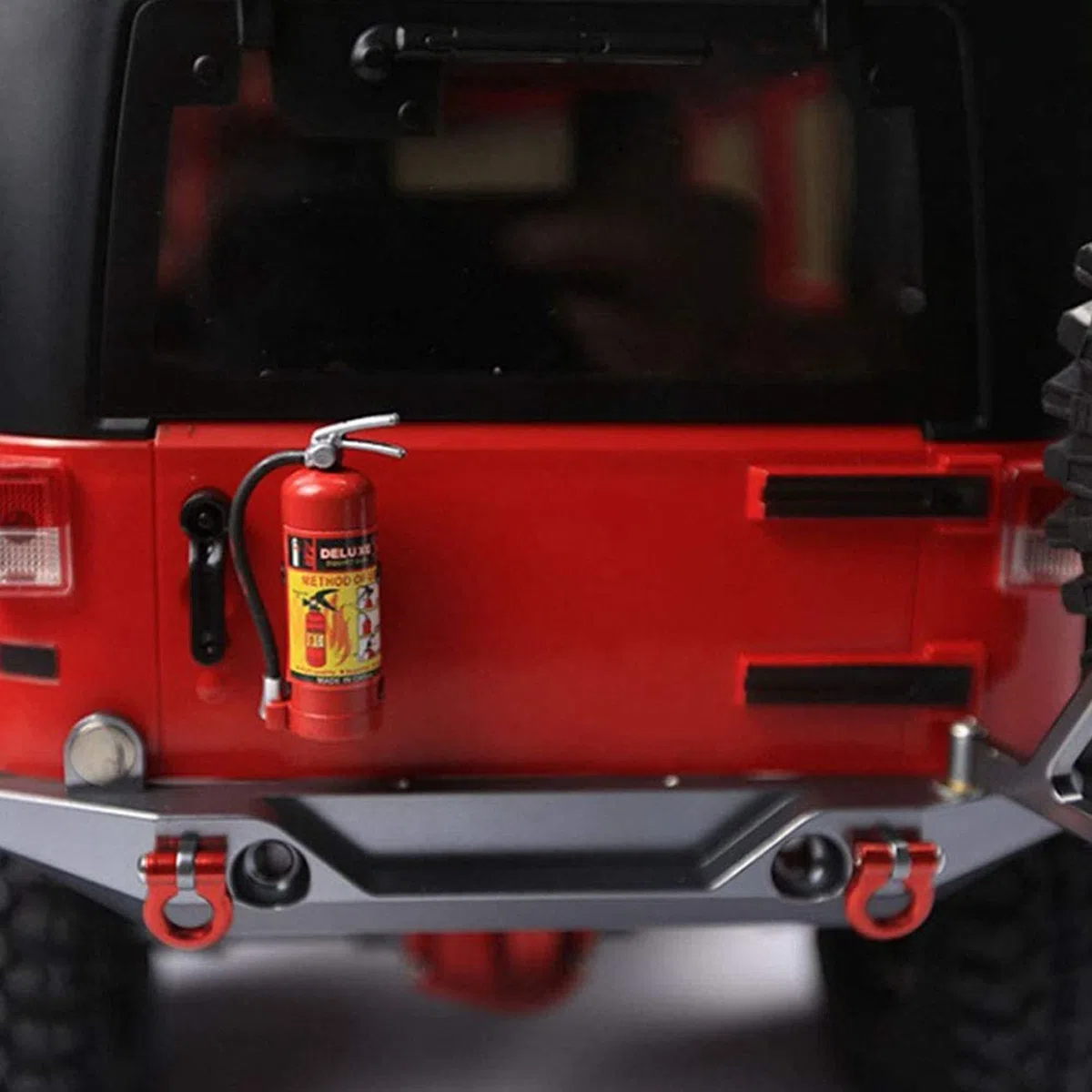 4X RC Dekoration Metall Mini FeuerlöScher für 1/10 RC Crawler SCX10 90046 TRX4 D90, Rot