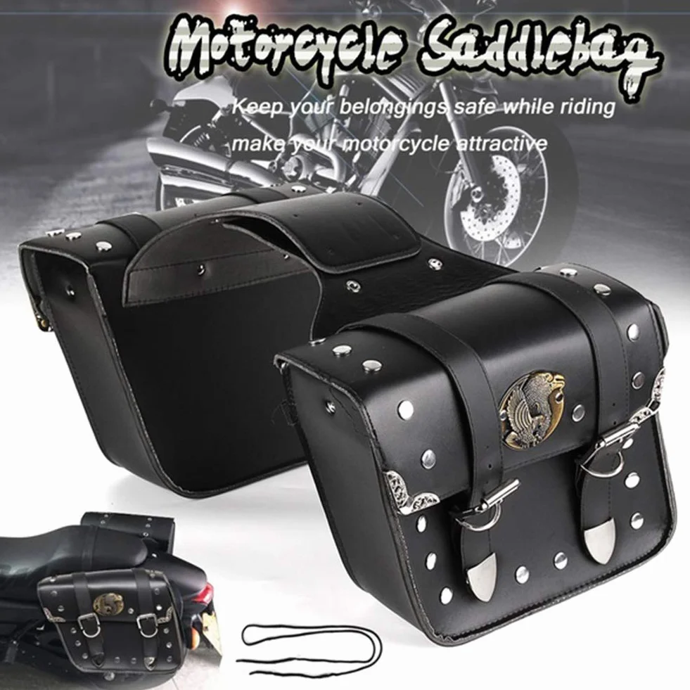 Motorrad-Satteltasche, Universelle PU-Leder-Motorrad-Satteltaschen Sattelwerkzeugtaschen Linke und Rechte Tasche Auto-Innenraum