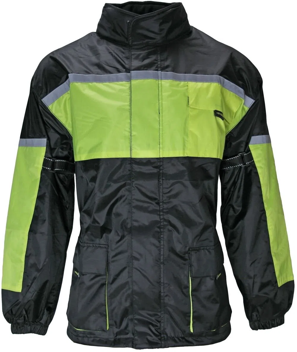 Motorrad Regenkombi Regenhose Regenjacke schwarz neon S-7XL