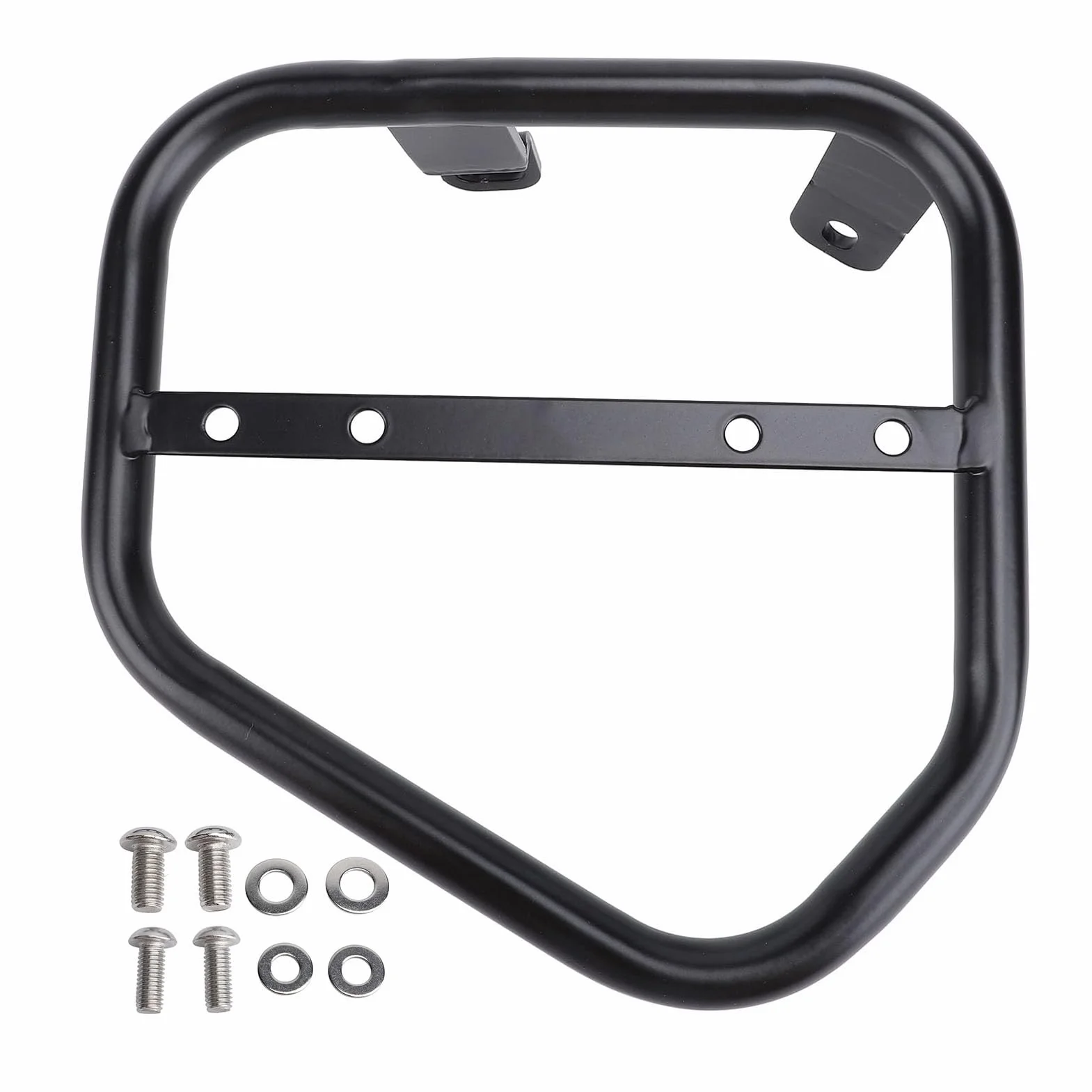 Cocoarm Motorrad-Seiten-Kofferraumtaschenhalterung, Eisen-Seiten-Satteltaschen-Stützträger, 17-mm-Rohr, Zusätzlicher Stauraum, ohne Bohren, Schwarz Eloxiert, für Scrambler 400 800 2015 Bis 2022