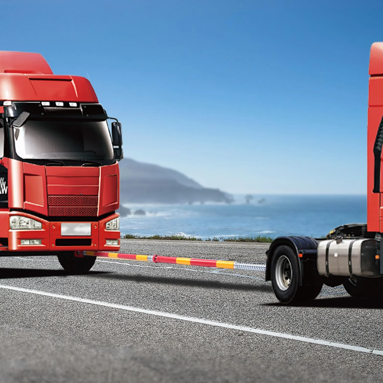 Abschleppstange 8T Tragfähigkeit - Abschleppstange für Pkw und Anhängerkupplung - Universell für Kfz, SUV, LKW, Geländewagen - Pannenhilfe