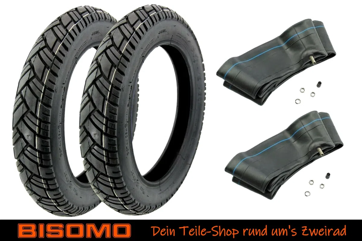 2 Reifen 2,75 x 16 Zoll VRM 094 Straßenprofil, 43J Vee Rubber inklusive Schlauch 2,50-2,75 x 16 Zoll, TR4 Ventil gerade für Simson