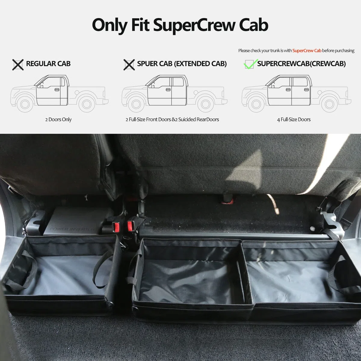 GEEDAR Untersitz-Aufbewahrung, LKW, Werkzeugkasten, Organizer für LKW, Untersitz-Aufbewahrung, Ford F150, F250, F350, Dhevy Dilverado Zubehör (3 Fächer)