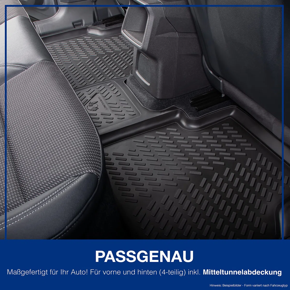 ELMASLINE 3D Gummimatten Set für VW Golf 8 (VIII) Baujahr 2020-2026 | Extra hoher 5cm Rand Fußmatten - Zubehör | Passt Nicht in Mild-Hybrid/E-TSI !!!