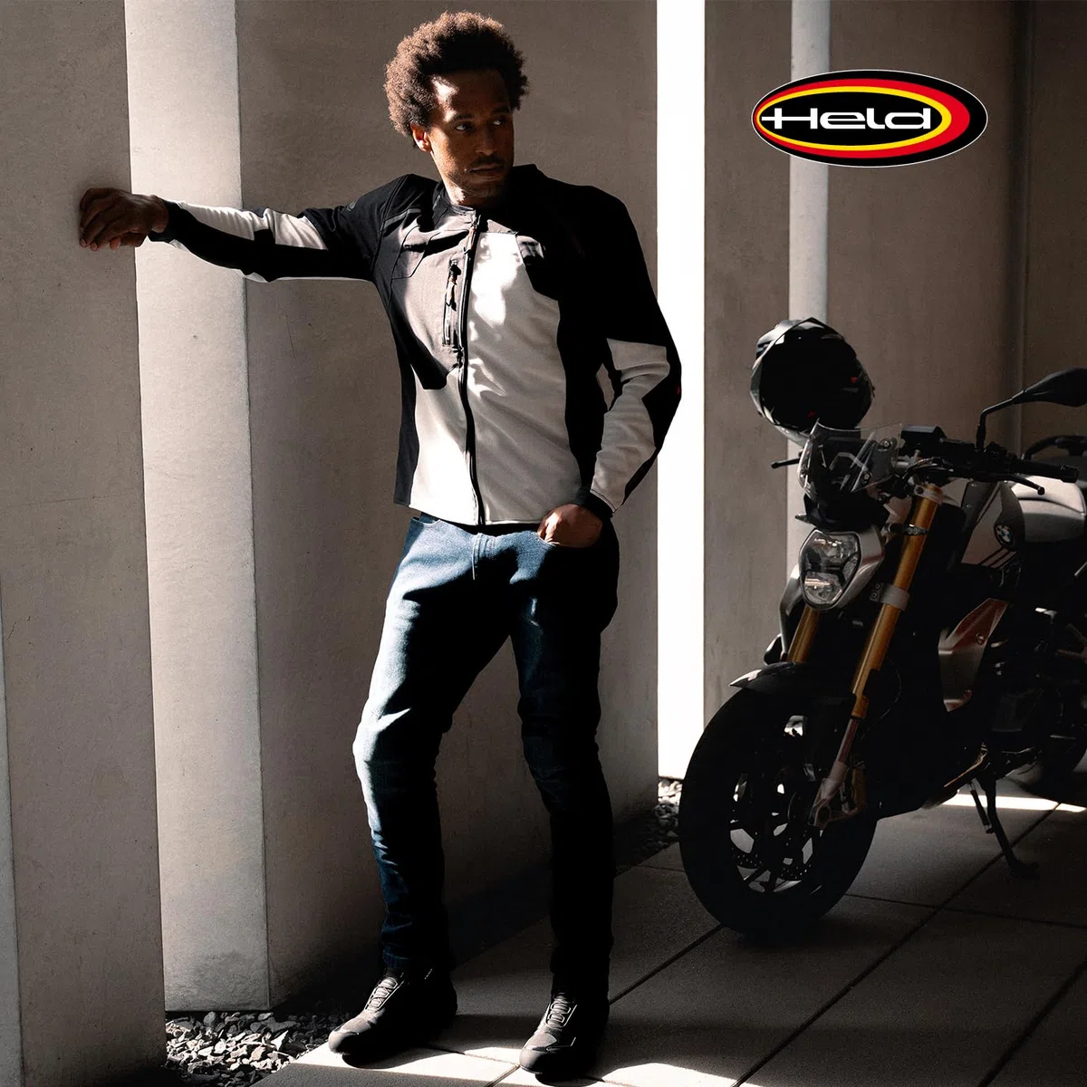 Held Stockton WMS Motorrad Jeans Damen Regular Fit aus Cotton Cordura Stretch - Sommer Motorradhose mit Protektoren d30 Ghost Level 1 - CE Schutzkleidung Klasse AA, Blau gerade, Größe 26/30