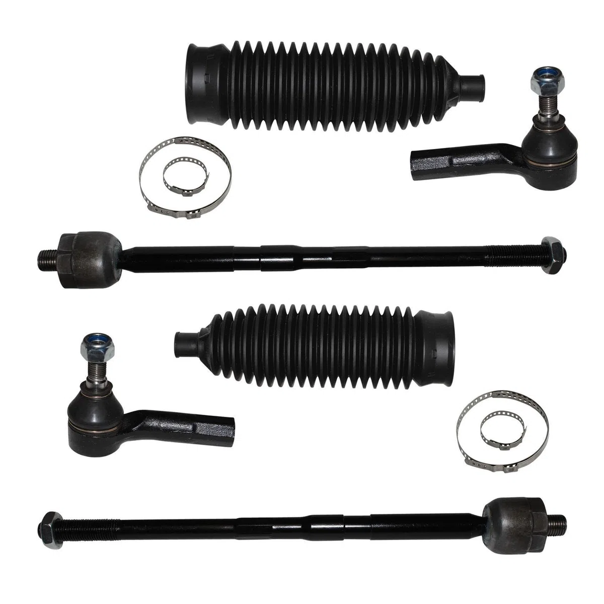 2x Spurstange 2x Lenkmanschette Vorderachse für Audi A1 für VW Fox Polo