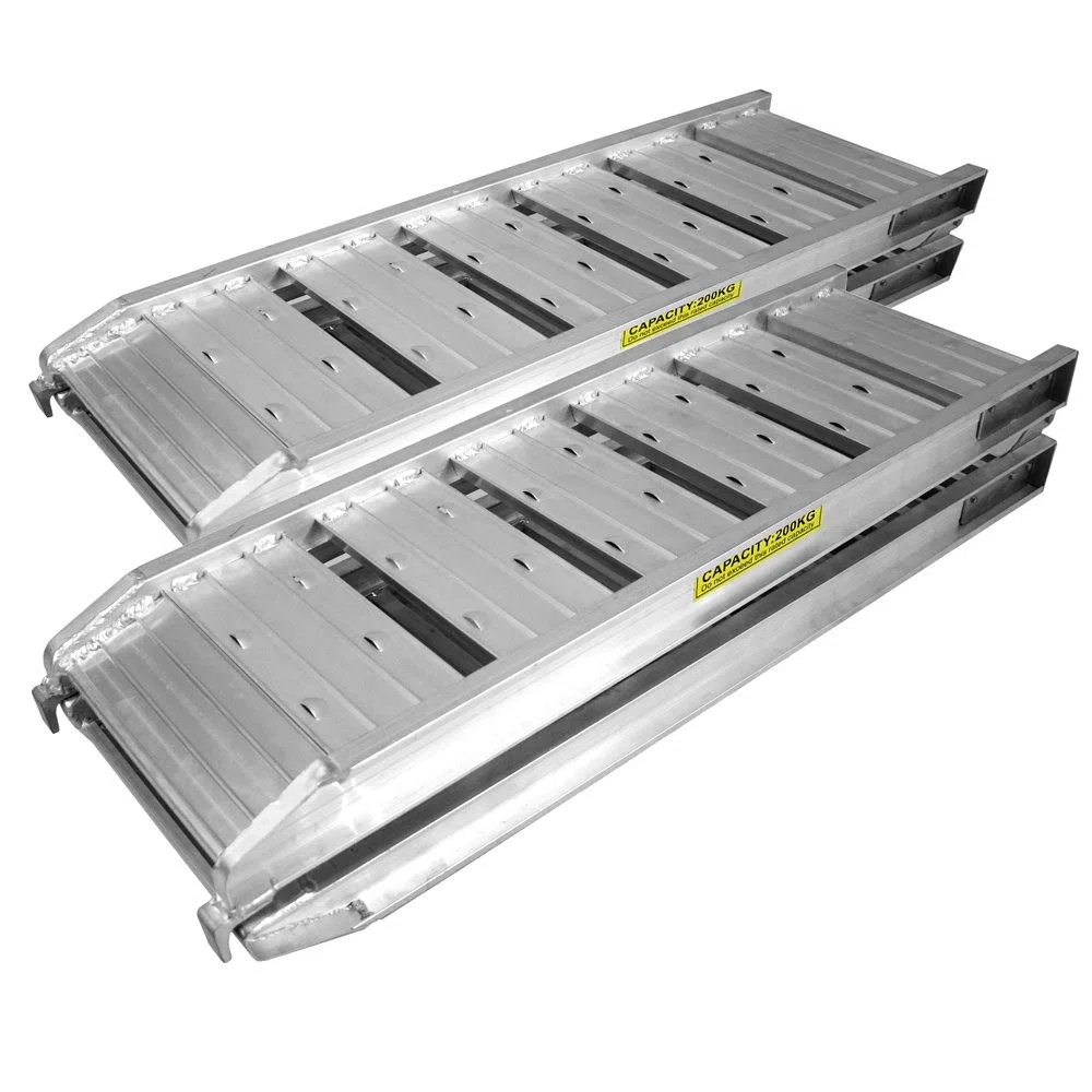 Wiltec 2X Auffahrrampe 182cm 400 kg für Motorrad ATV Quad, Aluminium Auffahrschiene faltbar, Verladerampe rutschsicher