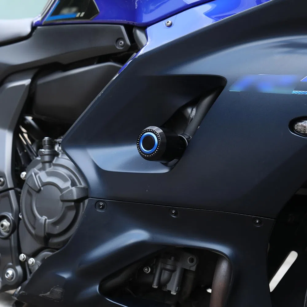 Modeer Kompatibel mit Ya.maha YZF R7 2021~2024 Motorradrahmen Antikollisions-Fallschutz Slider Crash yzfr7 r 7 Zubehör (Schwarz)