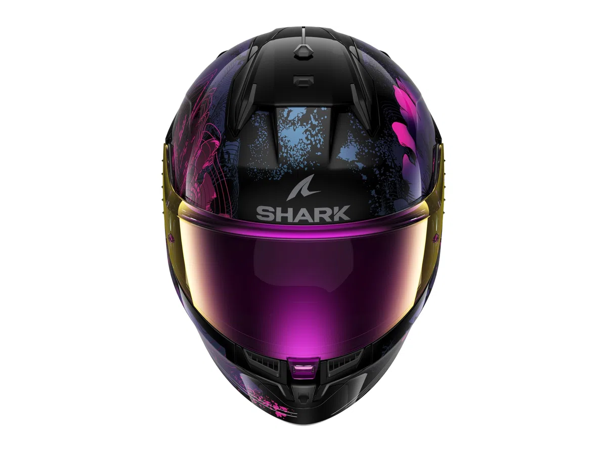 SHARK, Integraler Motorradhelm D-SWKAL 3 MAYFER, Black violet glitter KVX, Größe S