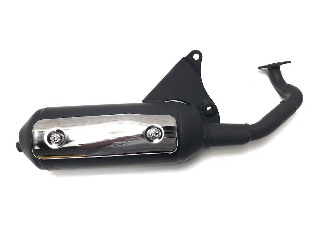 Auspuffanlage passend für YAMAHA Aerox, Neos, Jog R RR – MBK Nitro, Ovetto, Mach G – APRILIA SR50, SR Rally, Area 51 – MALAGUTI F12, F15, Beta Ark – Minarelli liegend | 50ccm 2T