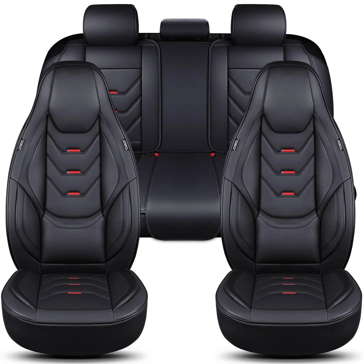 Autositzbezüge Universal für PKW & SUV – Premium Schonbezüge Komplettset Schwarz, hochwertig verarbeitet für mehr Sitzkomfort, Airbag-kompatibel Sitzauflage, für Vorder- und Rücksitze