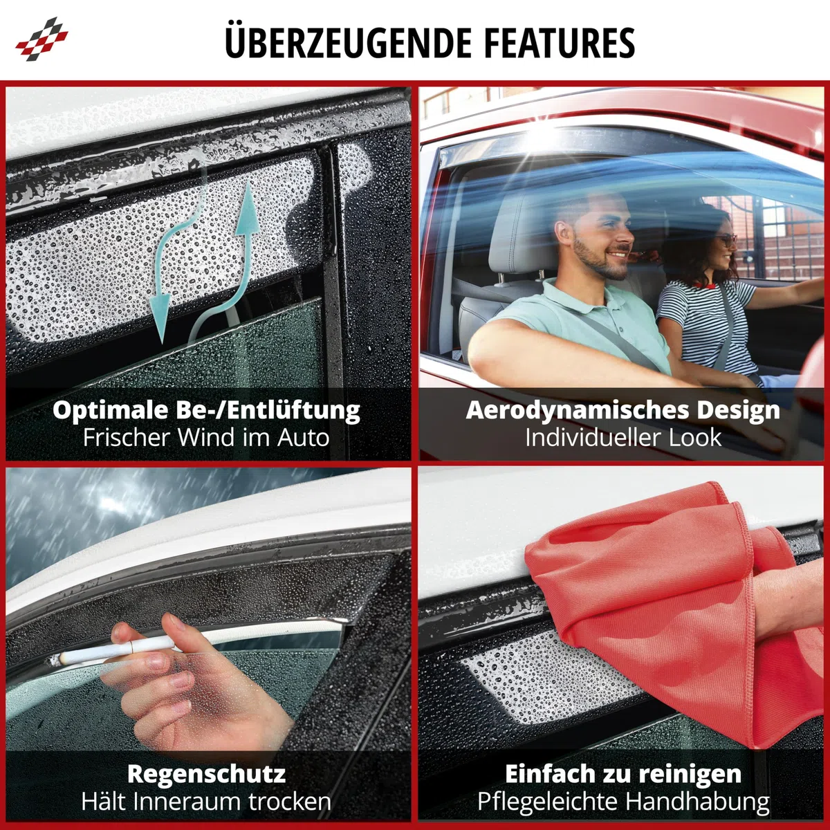 Walser Premium Auto Windabweiser für VW Up/Seat MII 2011-Heute, Skoda Citigo 2011-2019 3-Türer, Passform Regenabweiser Set für Fahrer- und Beifahrerseite, Auto Windabweiser 2 STK.