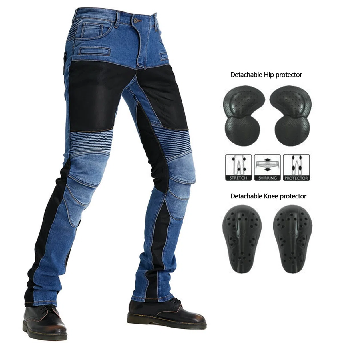 Herren Damen Motorradhose Mit Protektoren Schutzauskleidung Motorradjeans Denim Motorrad Hose, Stilvolle Motorradjeans