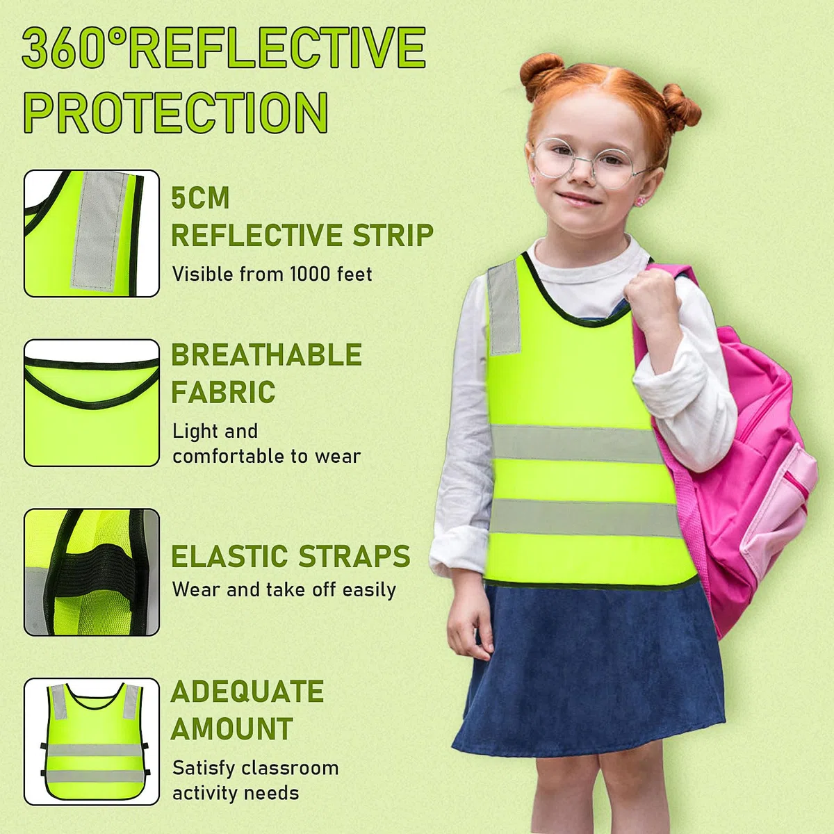 Kinder Warnweste Reflektierend, 30er Pack Sicherheitswesten, Neon Gelb mit Reflexstreifen, Leichte Warnwesten für Schule, Kindergarten, Verkehrssicherheit, Ausflug & Gruppenaktivitäten