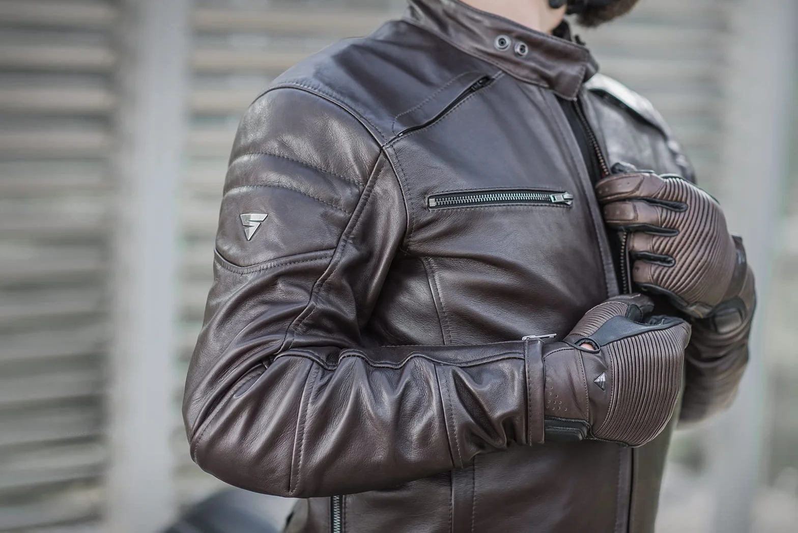 SHIMA Blake Motorrad Jacke Herren mit Protektoren Leder Sommer Schutzjacke Stadt