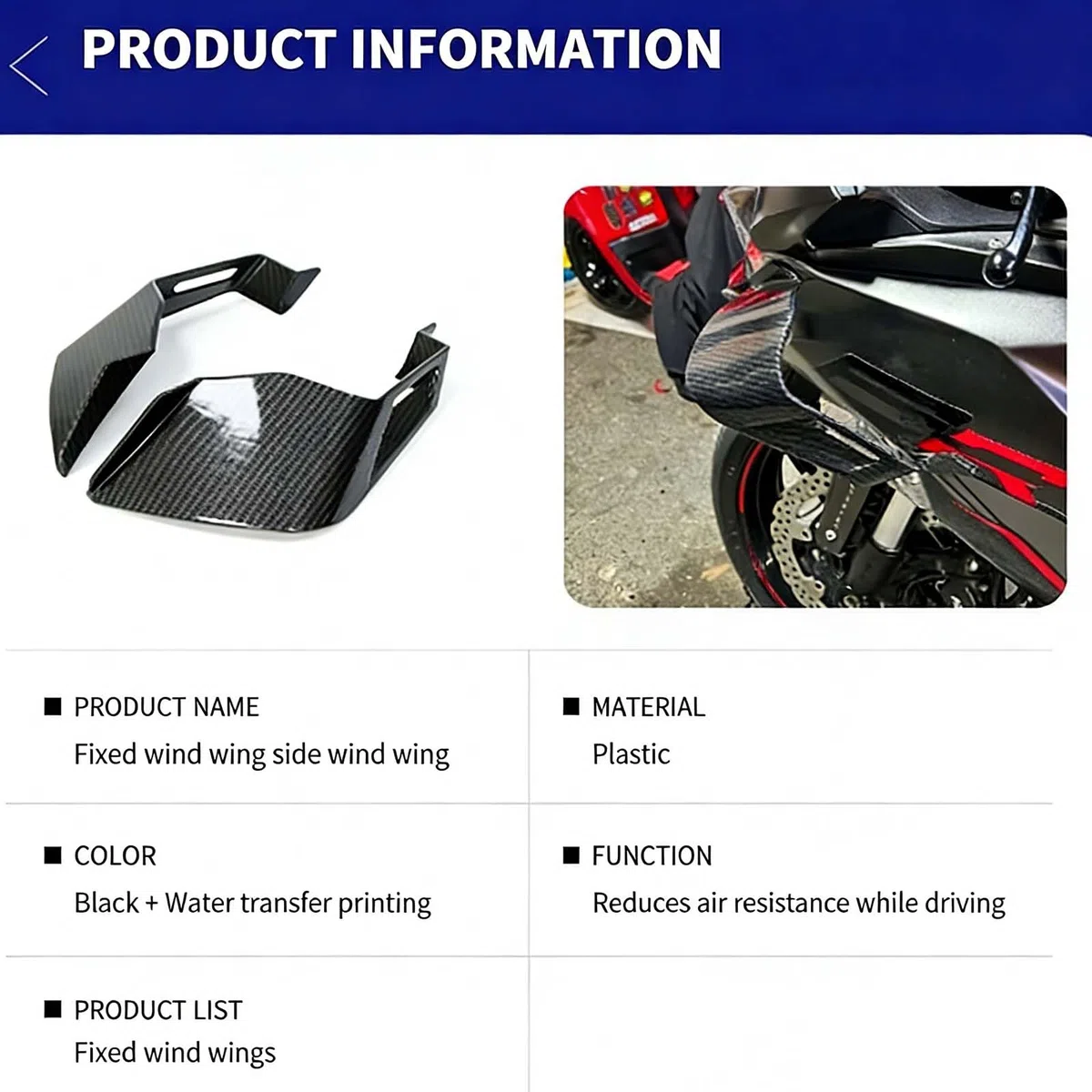 Aerodynamischer Flügel für Can-Am Ryker 900 2019 2020 2021 2022 2023 2024 2025 2026 Motorrad Seitenspoiler Frontverkleidung Winglets Carbon Optik Schwarz Windabweiser Sport Tuning Zubehör