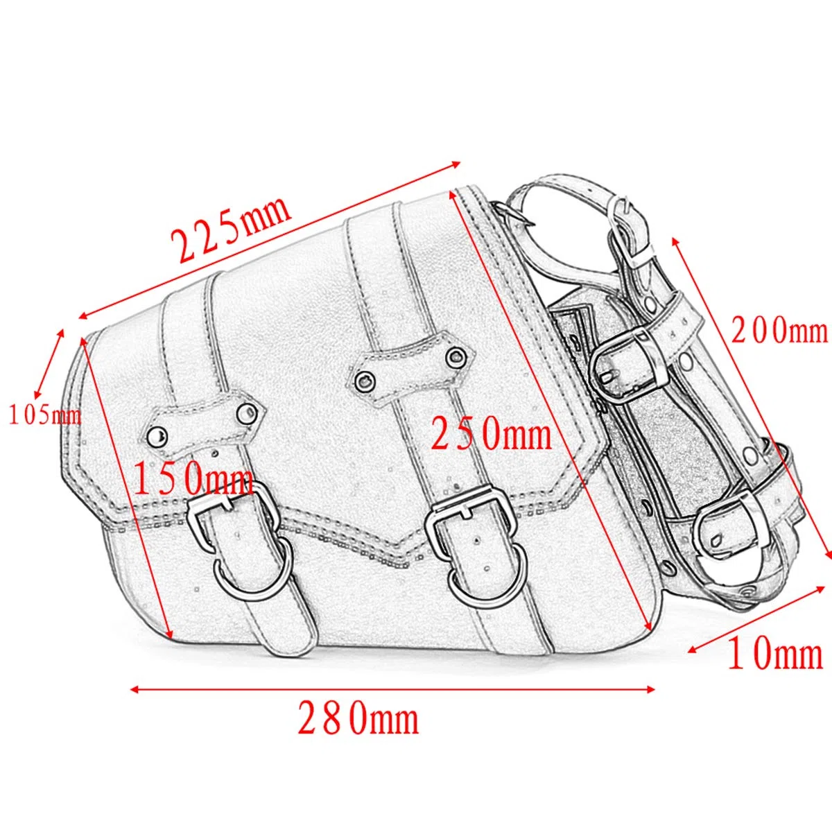 Universal Motorrad Satteltaschen PU Leder Seitliche Werkzeugtaschen für Satteltasche -Braun (Braun Links)